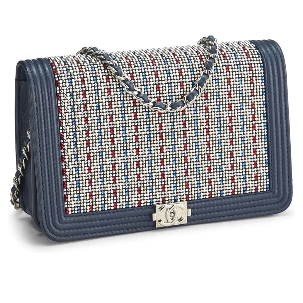 Chanel Blue Embellished Wallet on Chain WOC